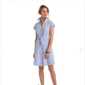 Vineyard Vines Tie Front Seersucker Dress NWT